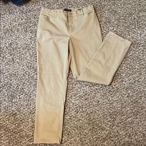 Gloria Vanderbilt Tan Straight Leg Pants Cotton Blend